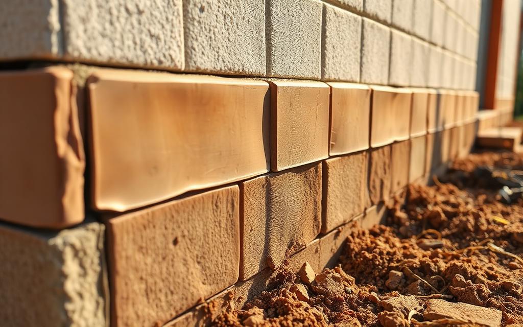 Sealing a foundation gap on a Phoenix block wall to stop ant trails
